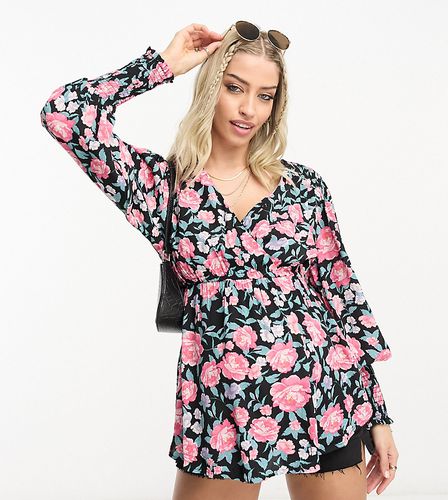 Top avvolgente a maniche lunghe a fiori - River Island Maternity - Modalova