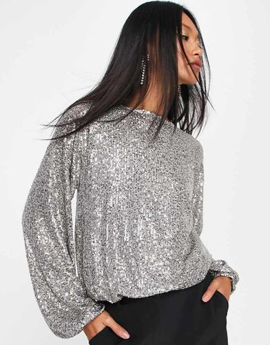 Body in paillettes argentato - River Island - Modalova