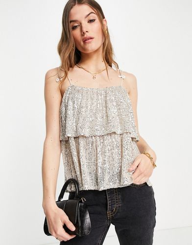 Canottiera con paillettes - River Island - Modalova