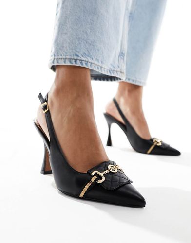 Scarpe décolleté nere con tacco e cinturino posteriore - River Island - Modalova