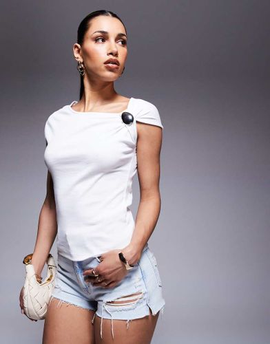 T-shirt à épaule drapée - River Island - Modalova