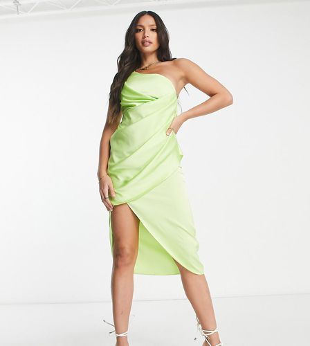 Vestito midi monospalla color lime - River Island Tall - Modalova