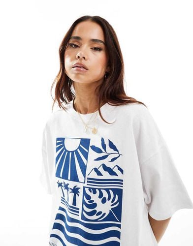 Santorini Sun - T-shirt bianca con stampa - Ripcurl - Modalova