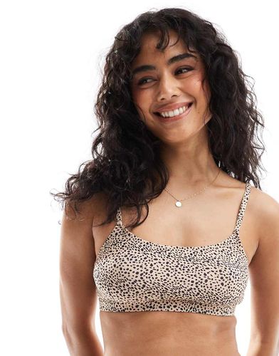 Completo color crema leopardato con slip e reggiseno con scollo ampio - Wednesday's Girl - Modalova