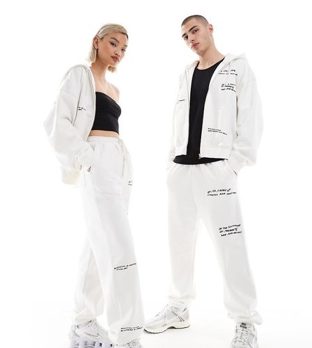 Joggers unisex sporco con ricamo in coordinato - In esclusiva per ASOS - Weekday - Modalova