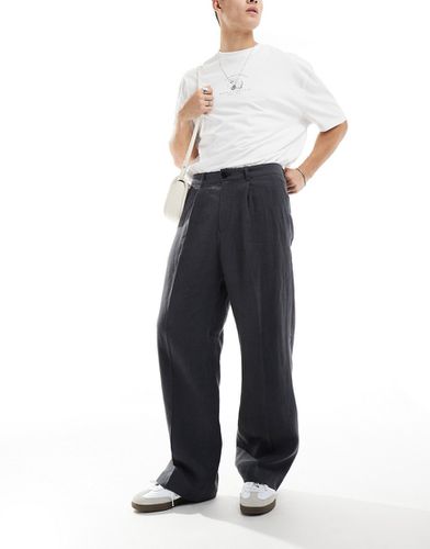 Pantaloni comodi sartoriali slavato in lino - Weekday - Modalova