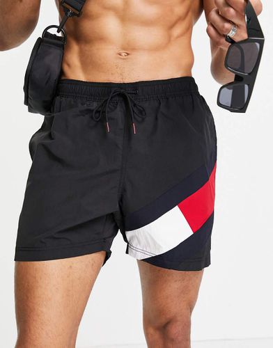 Pantaloncini da bagno neri con logolaterale - Tommy Hilfiger - Modalova