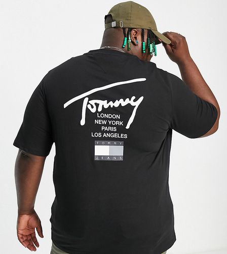 Big & Tall - T-shirt vestibilità classica nera con logo moderno - Tommy Jeans - Modalova