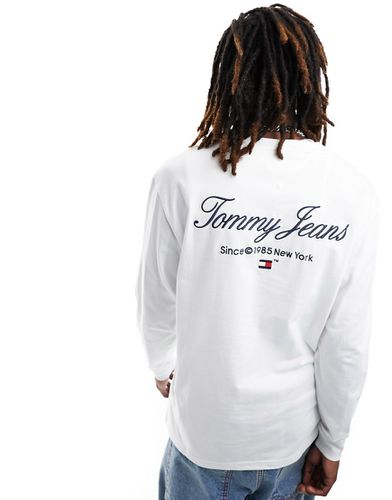 Maglietta a maniche lunghe regular bianca con logo - Tommy Jeans - Modalova