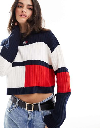 Maglione color block con etichetta del logo - Tommy Jeans - Modalova