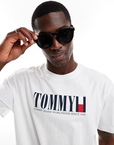 T-shirt bianca con logo grande - Tommy Jeans - Modalova
