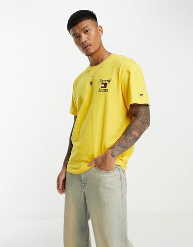T-shirt comoda gialla con logo della bandiera sul petto - Tommy Jeans - Modalova
