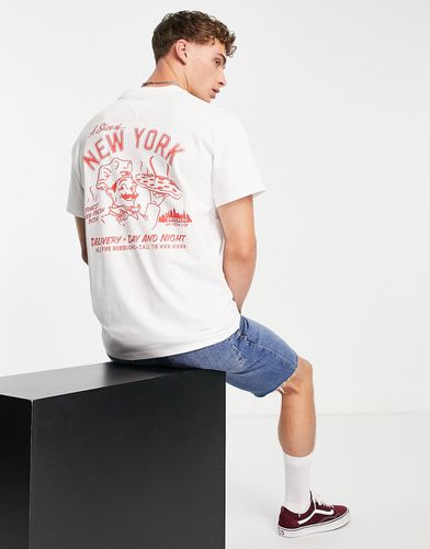 T-shirt in cotone bianca con stampa di pizza sul retro - WHITE - Tommy Jeans - Modalova