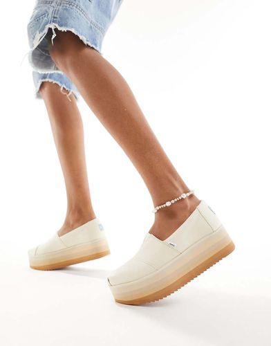 Alpargata - Espadrilles in tela naturale con plateau - Toms - Modalova