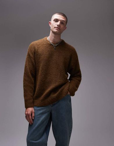 Maglione marrone vestibilità comoda - Topman - Modalova