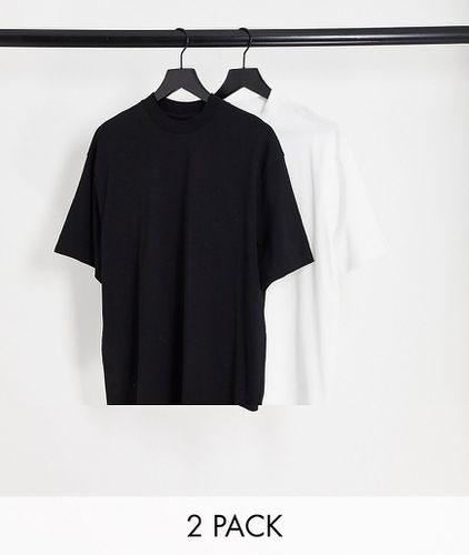 Confezione da 2 T-shirt oversize bianca e nera - Topman - Modalova