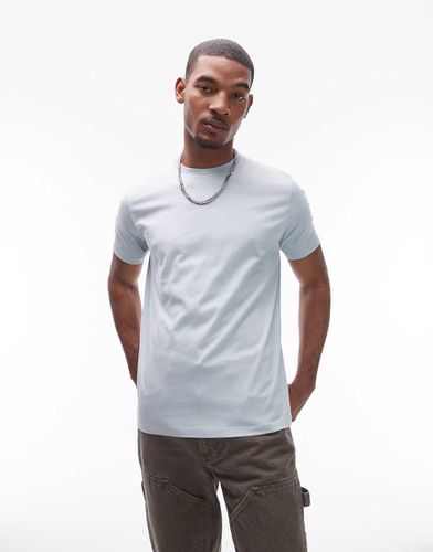 Essential - T-shirt azzurra vestibilità classica - Topman - Modalova