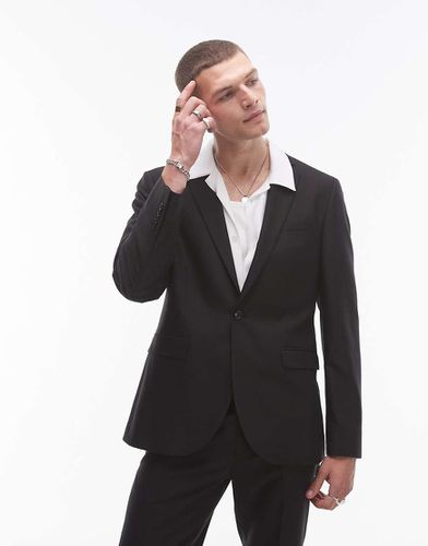 Giacca da abito slim nera - Topman - Modalova