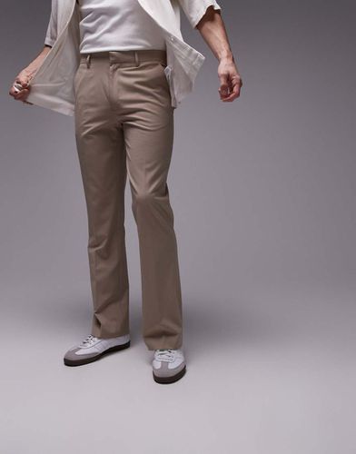 Pantaloni a zampa color pietra - Topman - Modalova