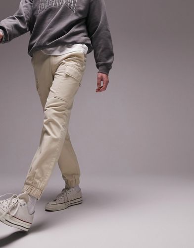 Pantaloni cargo skinny color pietra con due tasche - Topman - Modalova