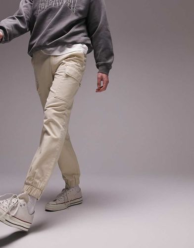 Pantaloni cargo skinny color pietra con due tasche - Topman - Modalova