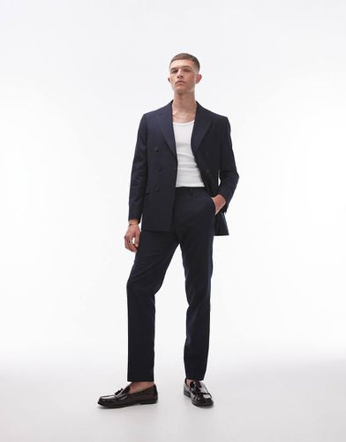 Pantaloni da abito slim in misto lino - Topman - Modalova