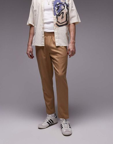 Pantaloni pietra a righe affusolati - Topman - Modalova