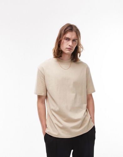 T-shirt oversize grigio pietra - Topman - Modalova