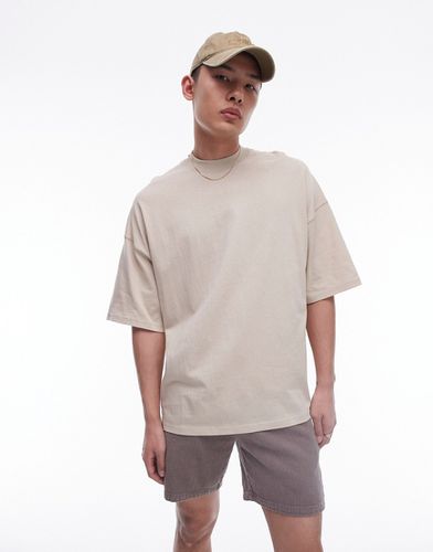 T-shirt super oversize color pietra - Topman - Modalova