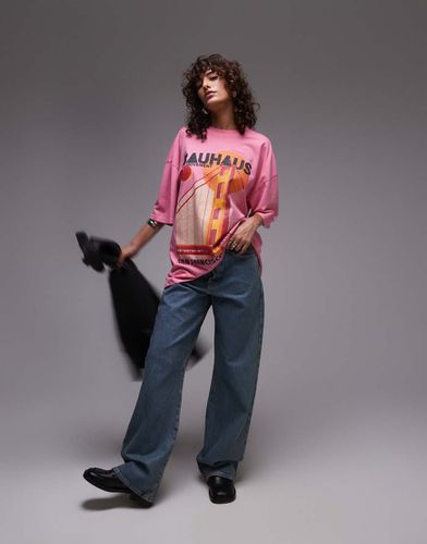 T-shirt oversize con stampa "Bauhaus" - Topshop - Modalova