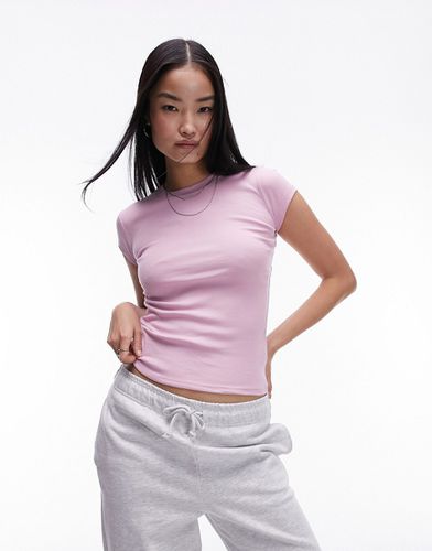 Topshop - T-shirt taglio lungo rosa - Topshop - Modalova