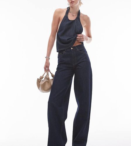 Tall - Cinch - Jeans a vita bassa indaco grezzo con cinturino - Topshop - Modalova