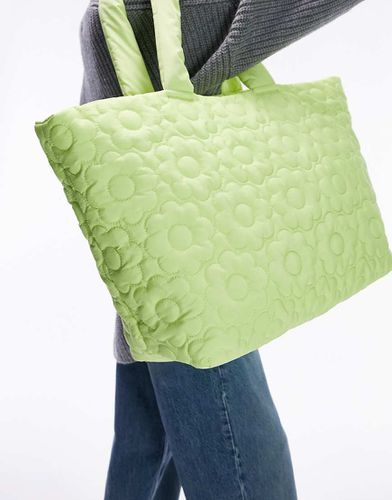 Tate - Borsa shopping color lime con cuciture decorative - Topshop - Modalova