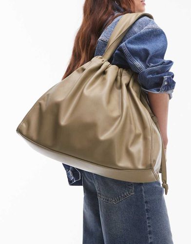 Thom - Borsa shopping oversize salvia con dettagli arricciati - Topshop - Modalova