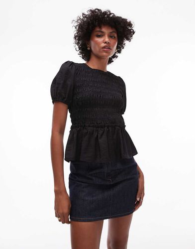 Topshop - Top arricciato nero - Topshop - Modalova