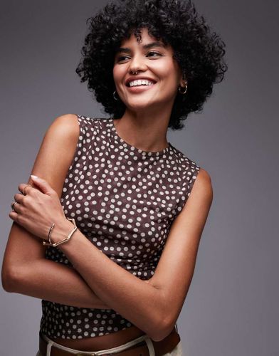 Top froncé à pois - Topshop - Modalova