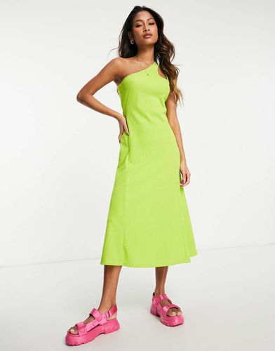 Vestito midi asimmetrico color lime - Topshop - Modalova