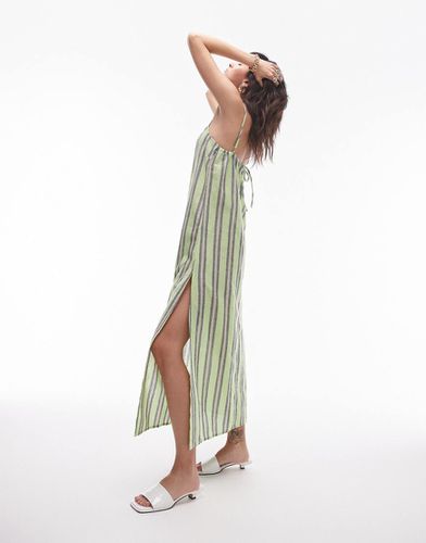 Vestito da spiaggia a righe con spalline sottili - Topshop - Modalova