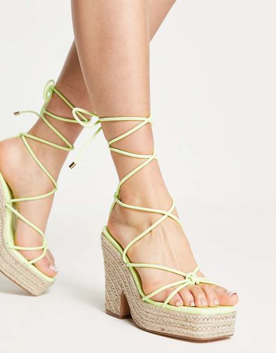 Wavy - Espadrilles lime con zeppe e lacci - Topshop - Modalova