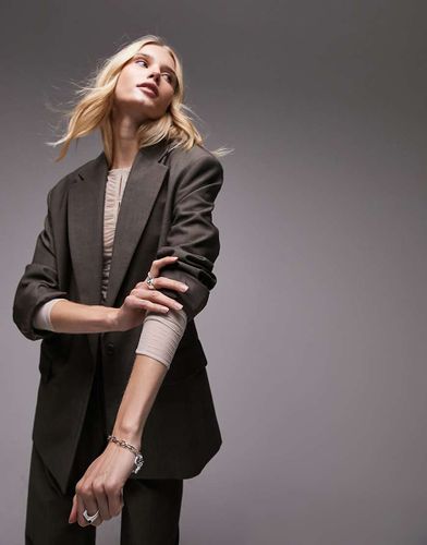 Blazer monopetto oversize in tessuto tonic in coordinato - Topshop - Modalova