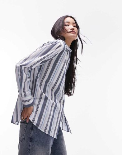 Camicia blu a righe - Topshop - Modalova