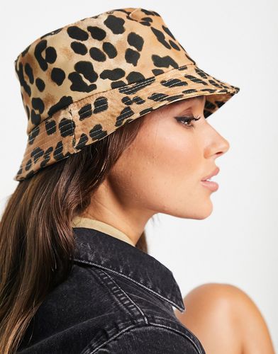 Cappello da pescatore con stampa leopardata - Topshop - Modalova