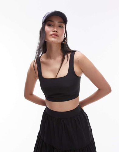 Crop top in taffetà con scollo squadrato in coordinato - Topshop - Modalova