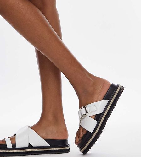 Jenny - Sandali espadrilles bianchi effetto coccodrillo con fibbia a pianta larga - Topshop - Modalova