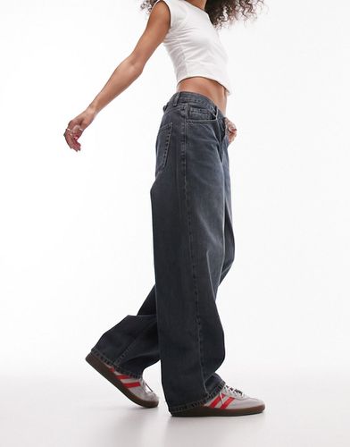 Jeans a vita bassa con cinturino sul retro scuro vintage - Topshop - Modalova