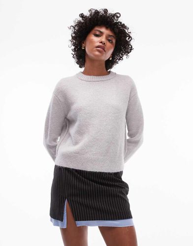 Maglione girocollo chiaro con maniche raglan e cuciture a vista - Topshop - Modalova