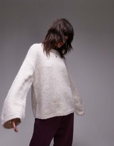 Maglione oversize girocollo squadrato soffice avena - Topshop - Modalova