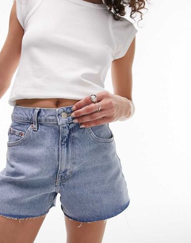 Mom shorts di jeans elasticizzati comfort candeggiati - Topshop - Modalova