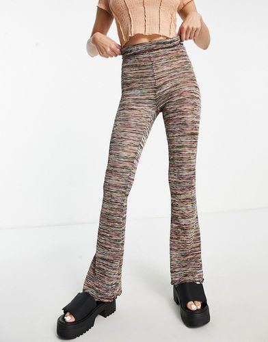 Pantaloni a zampa y2k testurizzati a righe multicolori - Topshop - Modalova