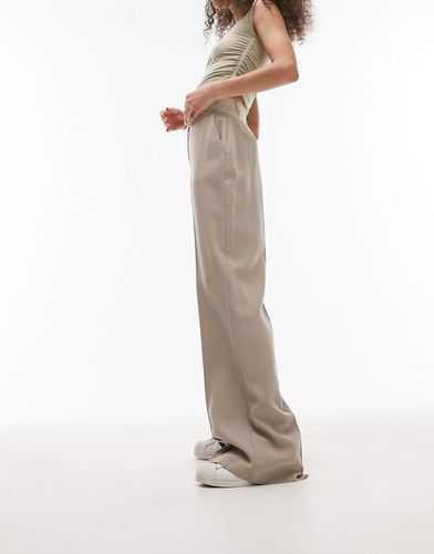 Pantaloni a fondo ampio color talpa in coordinato - Topshop - Modalova